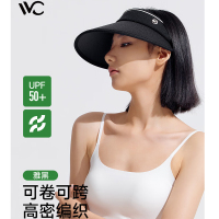 VVC遮阳帽女防晒帽防紫外线太阳帽防风可斜跨帽子 (小香风)雅黑