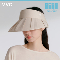 VVC贝壳帽女防晒帽夏季空顶帽户外防紫外线百褶帽遮阳帽 燕麦奶