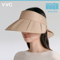 VVC贝壳帽女防晒帽夏季空顶帽户外防紫外线百褶帽遮阳帽 丁香褐
