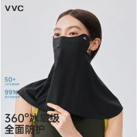 VVC防晒面罩女防紫外线夏季骑行全脸防晒口罩护颈透气遮阳 曜石黑