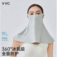 VVC防晒面罩女防紫外线夏季骑行全脸防晒口罩护颈透气遮阳 寂静灰