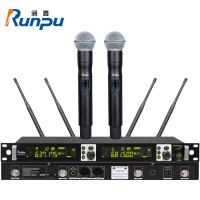 润普Runpu国产化 专业会议话筒 真分集 无线一拖二手持式麦克风RP-WXGS512S