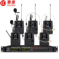 惠度(HuiDu)HD-806专业U段调频无线一拖六麦克风头戴鹅颈方管视频会议演讲舞台演出无线话筒主机+六头戴