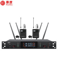 惠度(HuiDu)专业无线话筒一拖二/四真分集麦克风会议演讲舞台婚庆主持学校操场户外演唱话筒领夹式