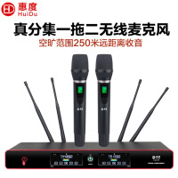 惠度(HuiDu)U-Q2100专业真分集远距离无线话筒一拖二舞台演出ktv歌防啸叫远程U段会议学校庆典抗干扰麦克风