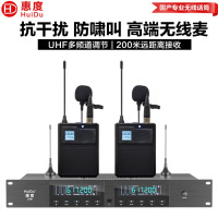 惠度(HuiDu)U-06专业无线话筒一拖二真分集麦克风会议演讲舞台婚庆主持学校操场户外演唱话筒 领夹