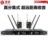 惠度(HuiDu)HT-500T真分集一拖二无线麦克风远距离无线话筒舞台会议室多功能讲台话筒 头戴