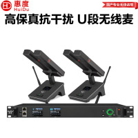 惠度(HuiDu)BS-G20专业无线麦克风一拖二会议鹅颈手持头戴耳麦领夹会议培训舞台话筒 主机+2双方管