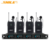 狮乐(SHILE)SH-27无线话筒一拖四U段可调频话筒会议培训演讲 舞台演出胸麦配4领夹麦克风