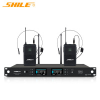 狮乐(SHILE)SH-17无线话筒 一拖二 U段无线麦克风专业演唱麦克风会议主持头戴麦克风配2耳麦