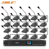 狮乐(SHILE) 有线手拉手会议麦克风 专业工程会议话筒 大型会议室鹅颈麦克风网线接口 YE-11鹅颈款一拖二十