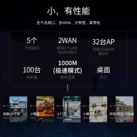 锐捷(Ruijie)5口千兆企业级网关路由RG-EG105G V2 带机100 医保专线双WAN口 出租屋PPPOE 行