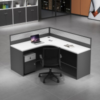君品仕佳屏风工位 办公桌椅组合简约现代职员工位卡座卡位办公室桌子 L型单人位 含柜子