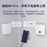 锐捷(Ruijie)企业办公WiFi6无线AP面板/吸顶套装 3000M全屋1拖4路由器ac+ap RG-EAP162(