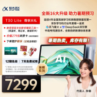 科大讯飞人工智能旗舰学习机T30 Lite 12.5英寸护眼大屏 中高考同源技术 星火+DeepSeek双AI模型 8+