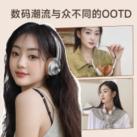 联想TH66复古耳机头戴式无线潮流ins穿搭网红明星显小蓝牙耳机有线音乐长续航智能降噪适用于苹果华为 复古银[时尚单品+