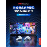 联想[无感延迟]蓝牙耳机电竞游戏专用真无线入耳式降噪运动跑步吃鸡王者低延迟适用于华为oppo苹果 GM2PRO白色[蓝牙