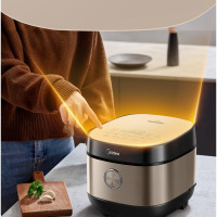 美的电饭煲抗菌圆釜内胆 电饭锅家用5升多功能微压一键柴火饭特色炖卤功能煮粥锅适用4-5-8-10个人 [升级抗菌加厚圆灶