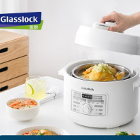 Glasslock盖朗 电饭煲 高压锅智能电饭锅 家用多功能煲汤锅3升0涂层304不锈钢压力锅 GE-RC05WH