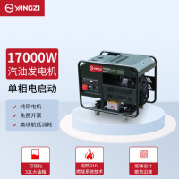 扬子汽油发电机220V家用小型3/5/6/8/10KW三相380V大功率户外摆摊 YZ-17KW单相电启动[双缸款]