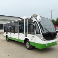 统航电动观光车6排17座景区园区观光游览车电动四轮接待中转车敞篷封闭旅游接待车