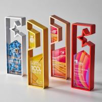 龙云天盾金属水晶奖杯定制公司年会颁奖高档创意金银铜奖杯订制刻字五角星奖杯