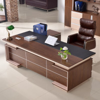 鼎南家具油漆老板桌椅总裁桌新中式大班台简约现代电脑台式桌办公桌 1800*800*750H老板桌 左边副台