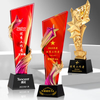 龙云天盾七一八一水晶奖杯定制创意优秀党员表彰红旗奖牌退伍军人纪念