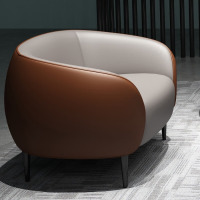 鼎南家具广东办公接待沙发商务会客休闲洽谈办公室茶几组合套装简约现代 西皮单人位