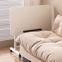 鼎南家具可移动床边桌升降电脑桌简易学生书桌卧室宿舍家用学习简 [可折叠升降]暖白色[60*40]