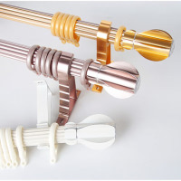 鼎南铝合金窗帘杆罗马杆加厚静音窗帘轨道顶装双杆单杆架客厅轨道帘杆 铝制头单干(颜色备注) 一米价具体长度联系客服确认