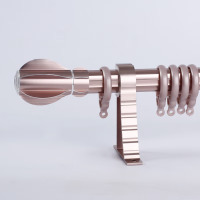 鼎南窗帘杆铝合金罗马杆三色可选窗帘支架顶装侧装 (铝制头)玫瑰金单干