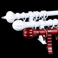 鼎南加厚罗马杆窗帘杆浴室杆简易打孔晾衣架晾衣杆顶装墙装单干双杆 花苞头单干(杆钢包塑)