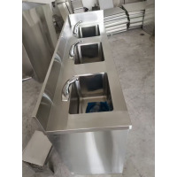 虎牌304不锈钢办公桌电脑桌实验室工作台车间操作台不锈钢桌带抽 不锈钢水池长2000高800宽700mm