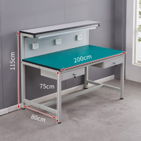 龙云天盾工作台车间流水线操作台检验维修实验室桌防静电桌面吊二抽 长200*宽80cm