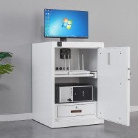 虎牌电脑主机保密柜机箱密码锁柜带散热风扇铁皮柜服务器安全防盗柜 智能恒温款指纹锁