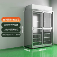 虎牌洁净衣柜无尘车间不锈钢杀菌柜百级ffu净化除尘防静电无尘服柜 含净化器 15格鞋柜 全不锈钢拉门