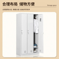 鼎南更衣柜铁皮柜员工宿舍柜存包柜带锁鞋柜储物柜常规款三门更衣柜