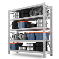 鼎南加厚380kg/层中型仓库货架仓储家用置物架 200*60*200cm*5层白主