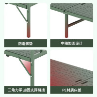 鼎南塑钢折叠床便携式单人床单层行军床自驾野外训练床钢制床军绿色