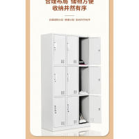 鼎南 更衣柜铁皮柜员工宿舍柜存包柜带锁鞋柜储物柜九门更衣柜0.6mm