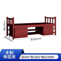 鼎南上下铺双层床实木标准储物柜军官内务柜营具宿舍单人床学习桌 实木单层床[带床下柜] 其他