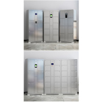 龙云天盾201/304不锈钢智能超市电子存包柜商场条码寄存员工人脸扫码存放 10门智能密码304