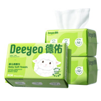 德佑婴幼儿绵柔巾一次性洗脸巾小白羊宝宝擦脸巾干湿两用卸妆巾棉柔巾 [婴儿绵柔巾]80抽*6包