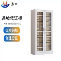鼎南文件柜铁皮柜办公柜钢制资料柜档案柜储物柜财务室文件柜通玻凭证柜(七隔板)常规款
