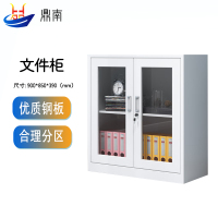 鼎南文件柜铁皮柜办公柜钢制资料柜档案柜储物柜财务室文件柜对开玻门矮柜常规款