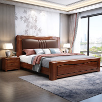 鼎南实木床现代简约主卧室软包大床中式双人床小户型储物婚床816#床