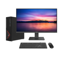 紫光UnisD3830G3国产台式机海光3350八核处理器独显商用台式电脑主机+2台27英寸高清显示器16G内存