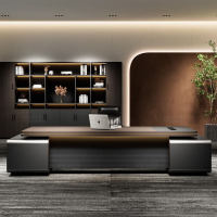 鼎南老板桌简约现代轻奢董事长总裁大班台24新款办公室主管经理办公桌 1.6米*0.8米单侧柜