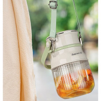 Abereve艾贝丽便携式果汁杯 带挂绳果蔬榨汁机做水果汁机无线榨汁杯直饮杯[10叶刀头]大容量一杯双盖ABL-GZ96